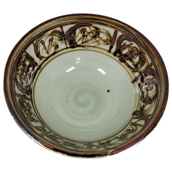 Louis Mideke Studio Pottery Northwest Oriental Asian Inspired Abstract Art Bowl - Picture 3 of 7